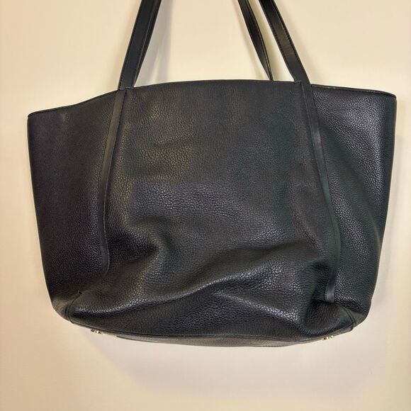 Michael Kors Black Leather Large Shoulder Tote Bag Purse - Picture 5 of 9